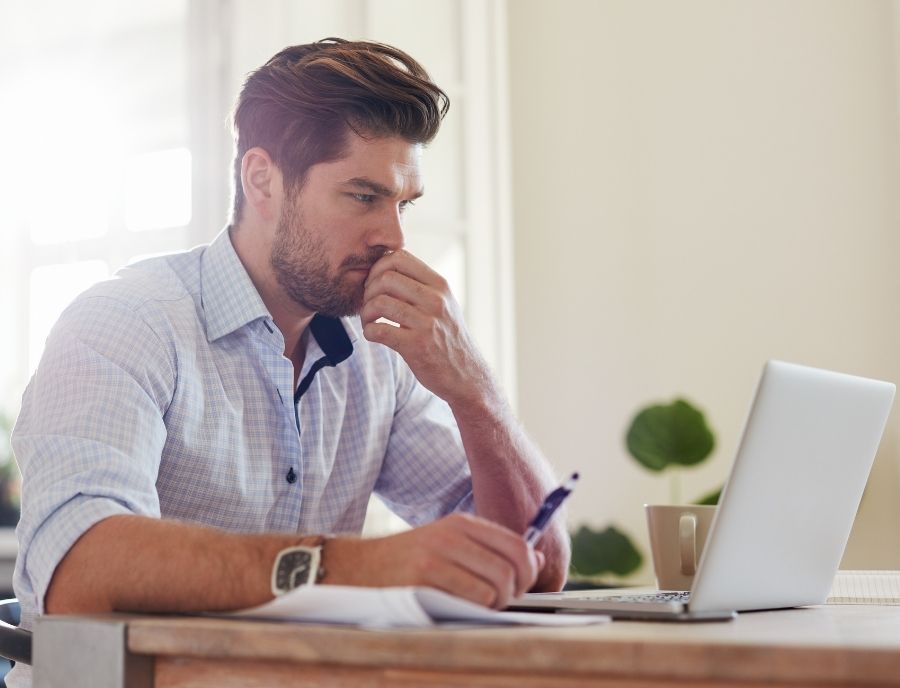 Man Working At A Laptop