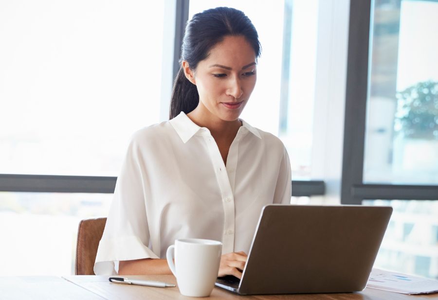 Woman Working On A Laptop